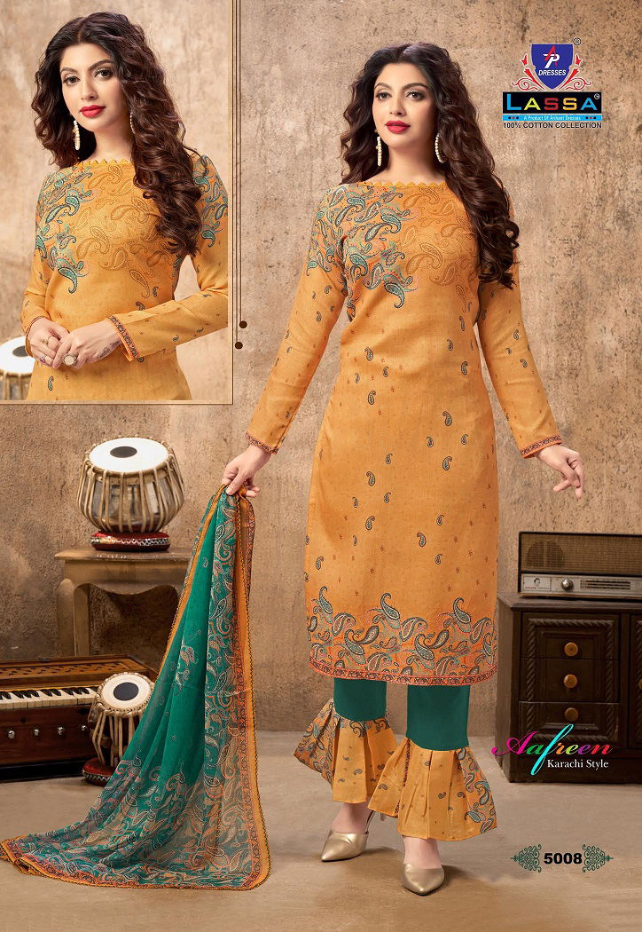 Arihant Lass Afreen 5 Latest Fancy Designer Regular Casual Wear Patiyala Printed Karachi Cotton Dress Material Collection